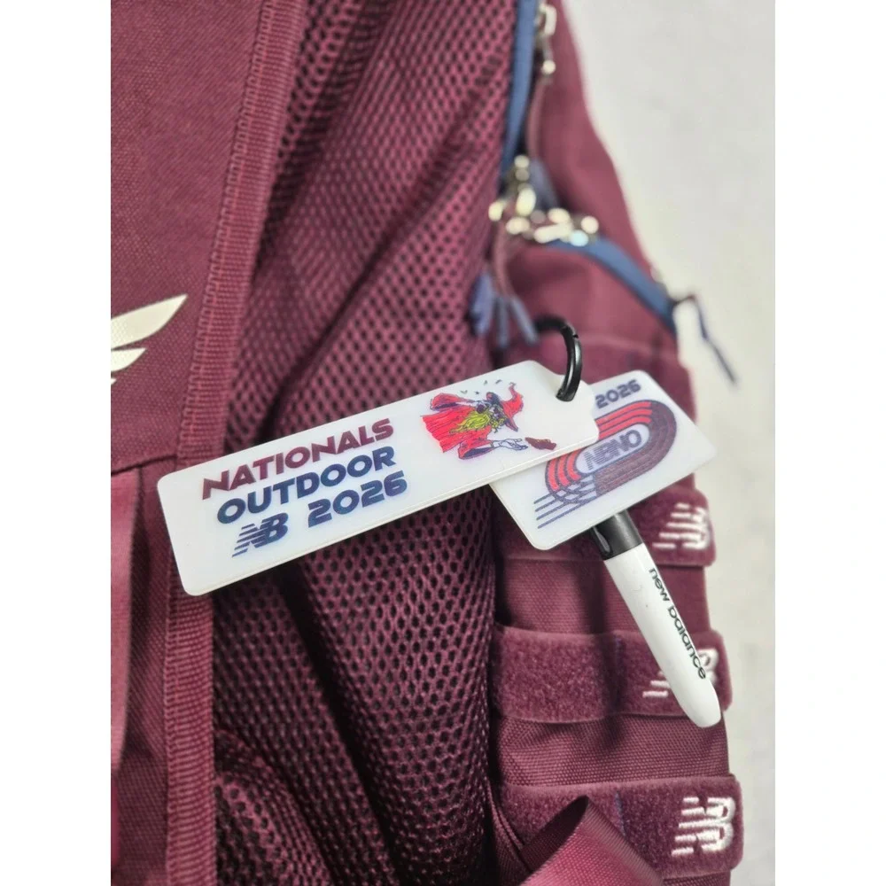 New Balance Nationals Outdoor 2026 Athlete Backpack Burgundy Navy Blue Bag New